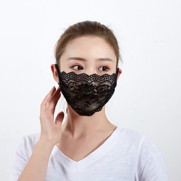 Black Lace Face Mask - Picture 13 of 13